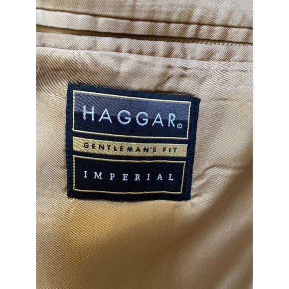 Haggar Mens Olive Green Wool Blazer Gentlemans Fit Size 46R - Picture 3 of 5